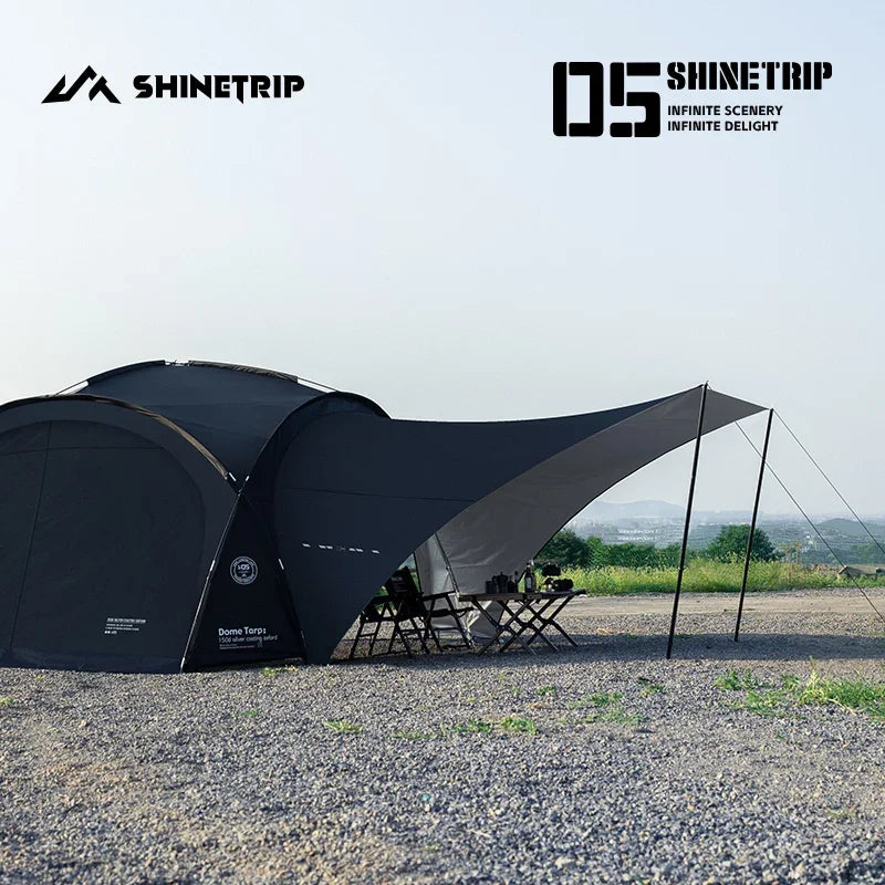 ShineTrip Outdoor Silver Coated Canopy Rainproof And Sunscreen Self-driving PU3000MM Waterproof Camping Sunshade Tent Dome
