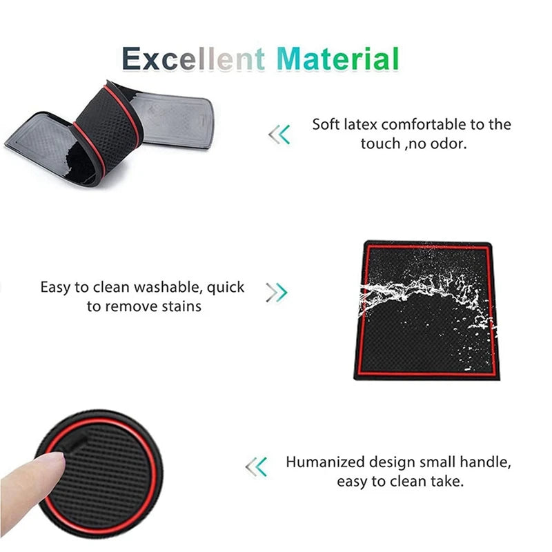 Car Door Slot Mats Console Cup Holder Coaster For Car Non Slip For Suzuki Swift 2017-2021 Accessories