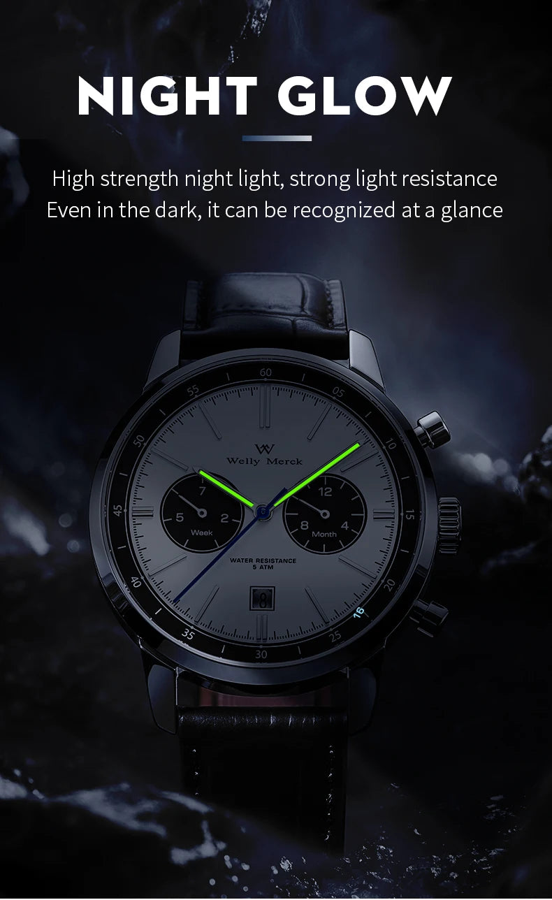WM Watch Automatic Mechanical Watches Water Resistant Classic Casual Business Man Watch Welly Merck Watch WM138M