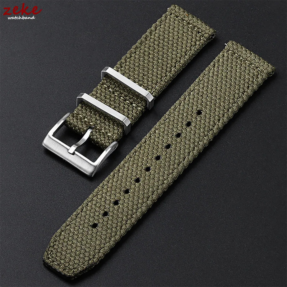 Genuine Linen Nylon Watch Strap 20mm 22mm for Omega Business Cotton Fabric Bracelet Breathable Woven Sports Strap for Men Women