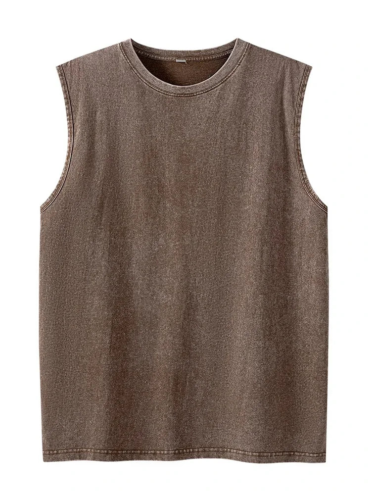 Summer Trend Vest Men's Tight Turtleneck Sleeveless Cotton Vest Male Slim Fitness Stretch Tank Tops Bottoming Shirt Streetwear