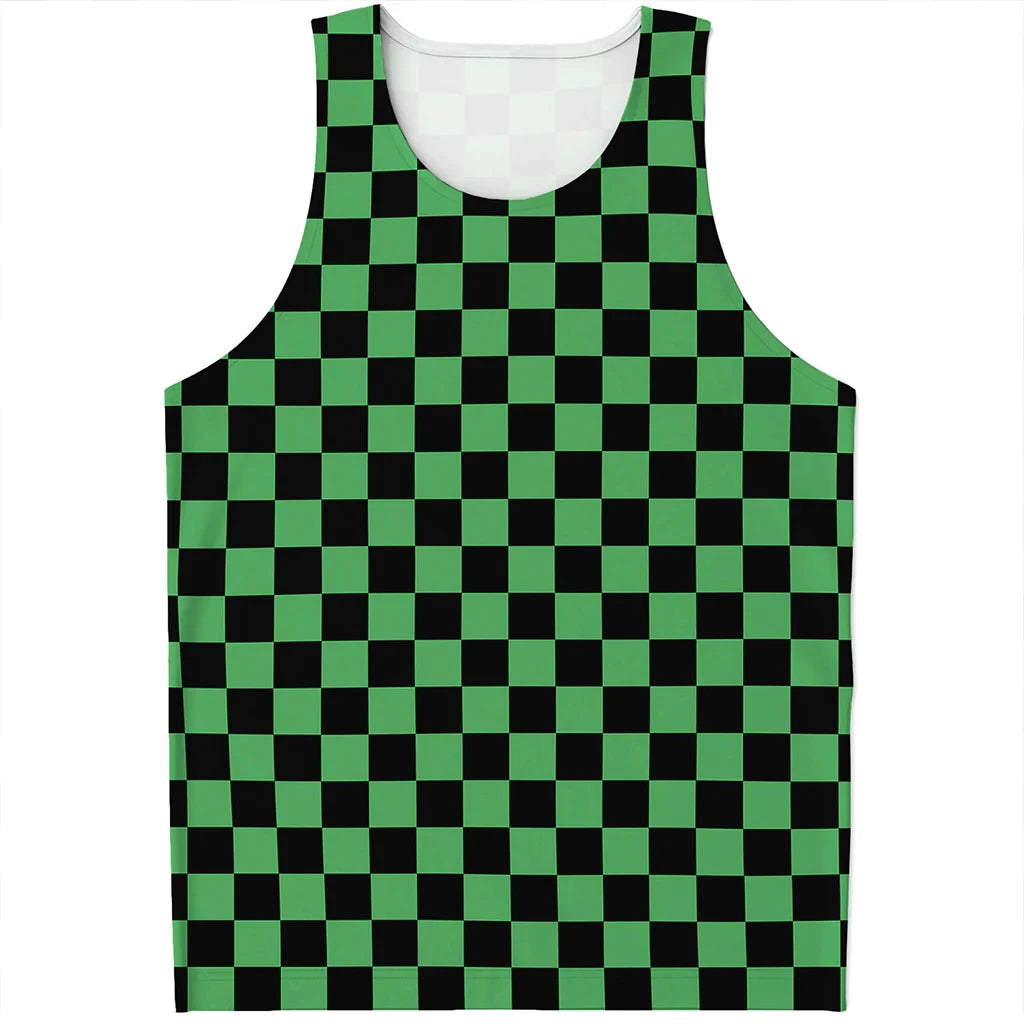 Simple Checkered Pattern Tank Tops Summer Fashion Streetwear 3D Printed Sleeveless T Shirts Casual Oversized Vest Mens Clothing
