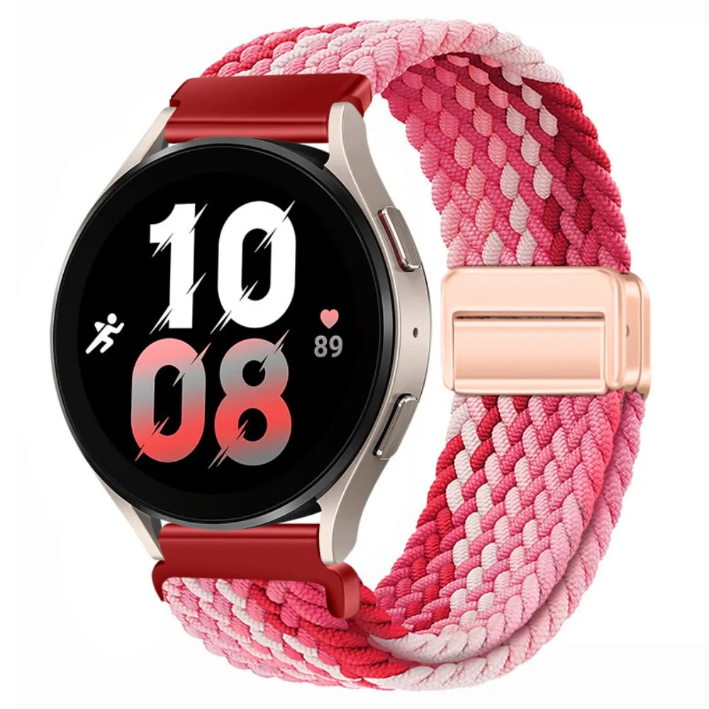 20mm 22mm Magnetic Bracelet for Samsung Galaxy Watch 7/6/Classic/5/4/3 Braided Nylon Strap for Huawei Watch 4/3/GT6 5 4 Pro Band