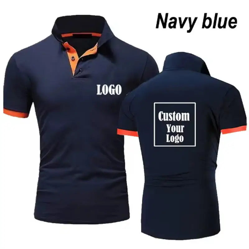 Custom Logo Casual Customize Polo Shirt Men's Summer Fashion T-Shirt Sports Wear Slim Outdoor Duplex prints Clothes S~5XL 2025