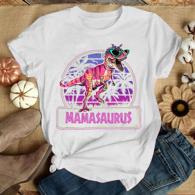 Mother'S Day Mamasaurus Dinosaur T-Shirt Men Women Fashion Harajuku T Shirt Summer Cool Short Sleeve Hip Hop Top Tee