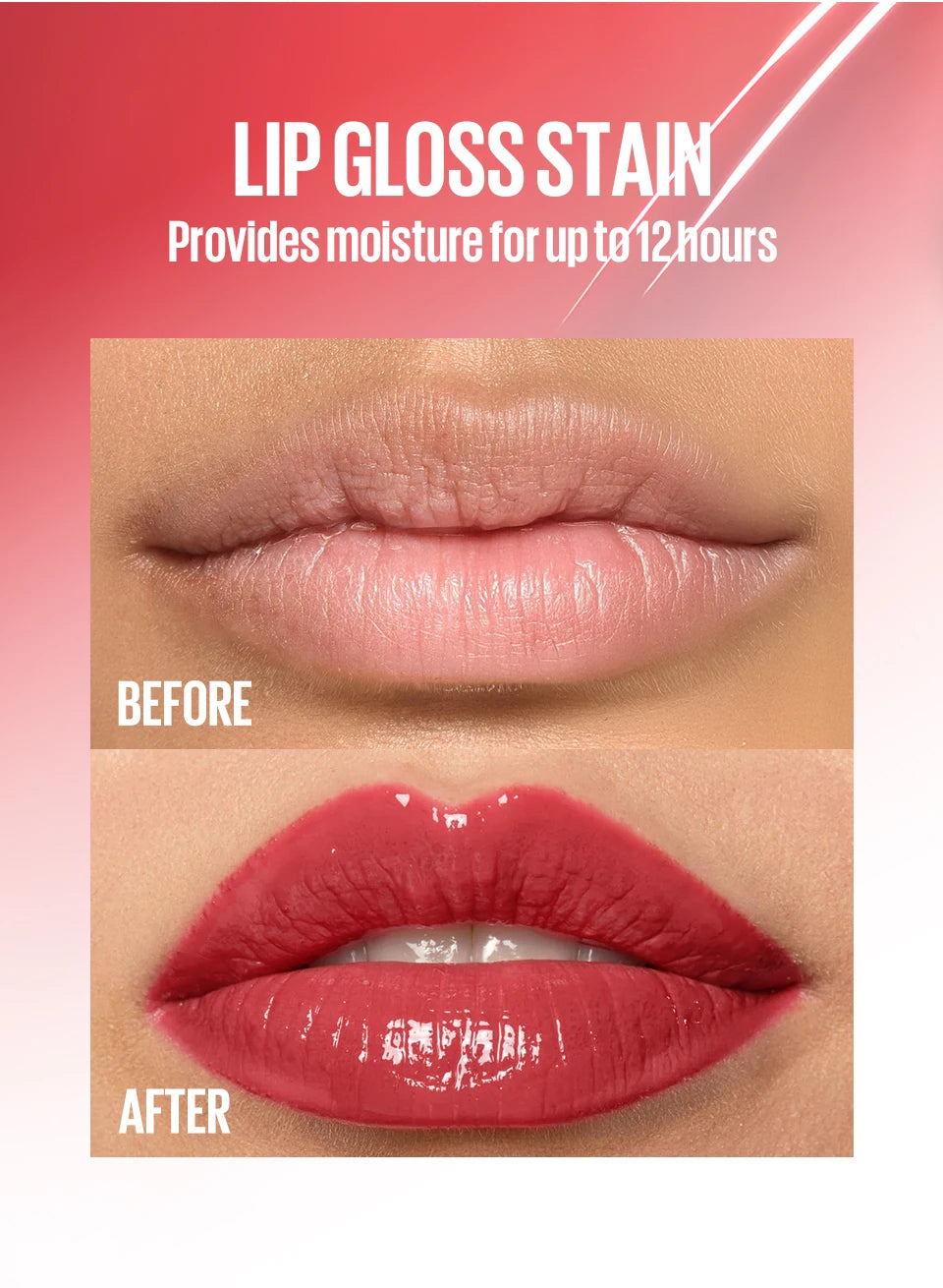 Lip gloss set shiny liquid lipstick Long lasting moisturizing non-sticky plump hydrating lip balm Women's makeup Halloween gift