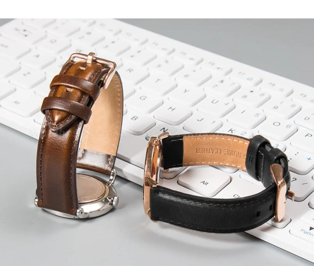 Genuine Leather Watch Straps For DW For Omega Watchband 12mm 13mm 14mm 17mm 18mm 19mm 20mm 22mm Women Men Sport Wrist Bracelets