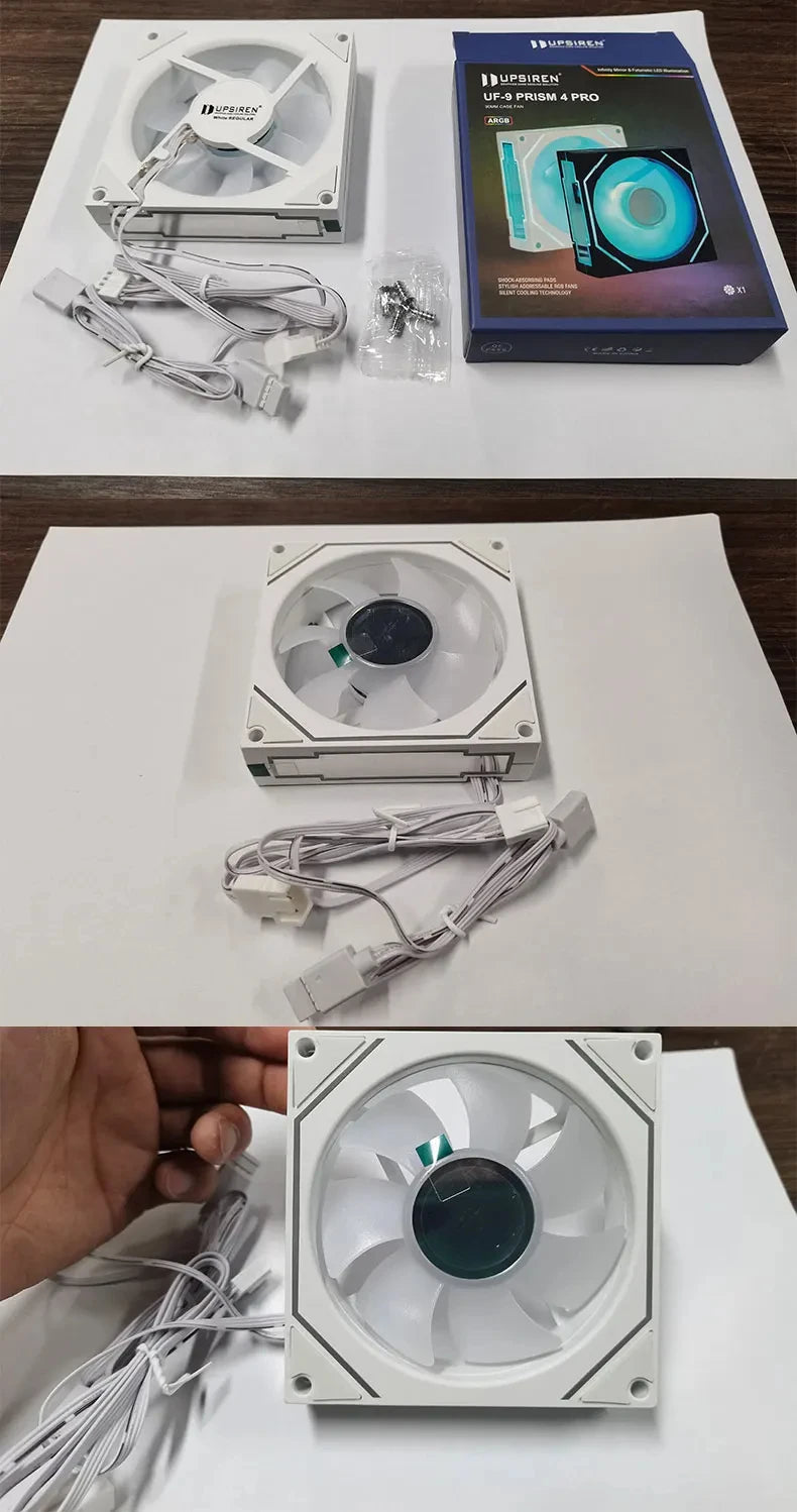 UPSIREN UF-9 PRISM 4 PRO Computer Chassis Fan，92mm ARGB 4 Pin PWM Quiet Cooling Fan 12V Large Air Volume