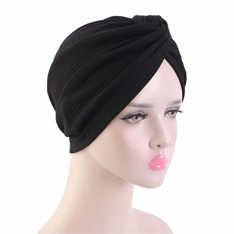 New Women Velvet Turban Hat Muslim Twist Solid Color Hijab Chemo Cap Head Wrap Headscarf Beanies Bonnet Headscarf Turbante Mujer
