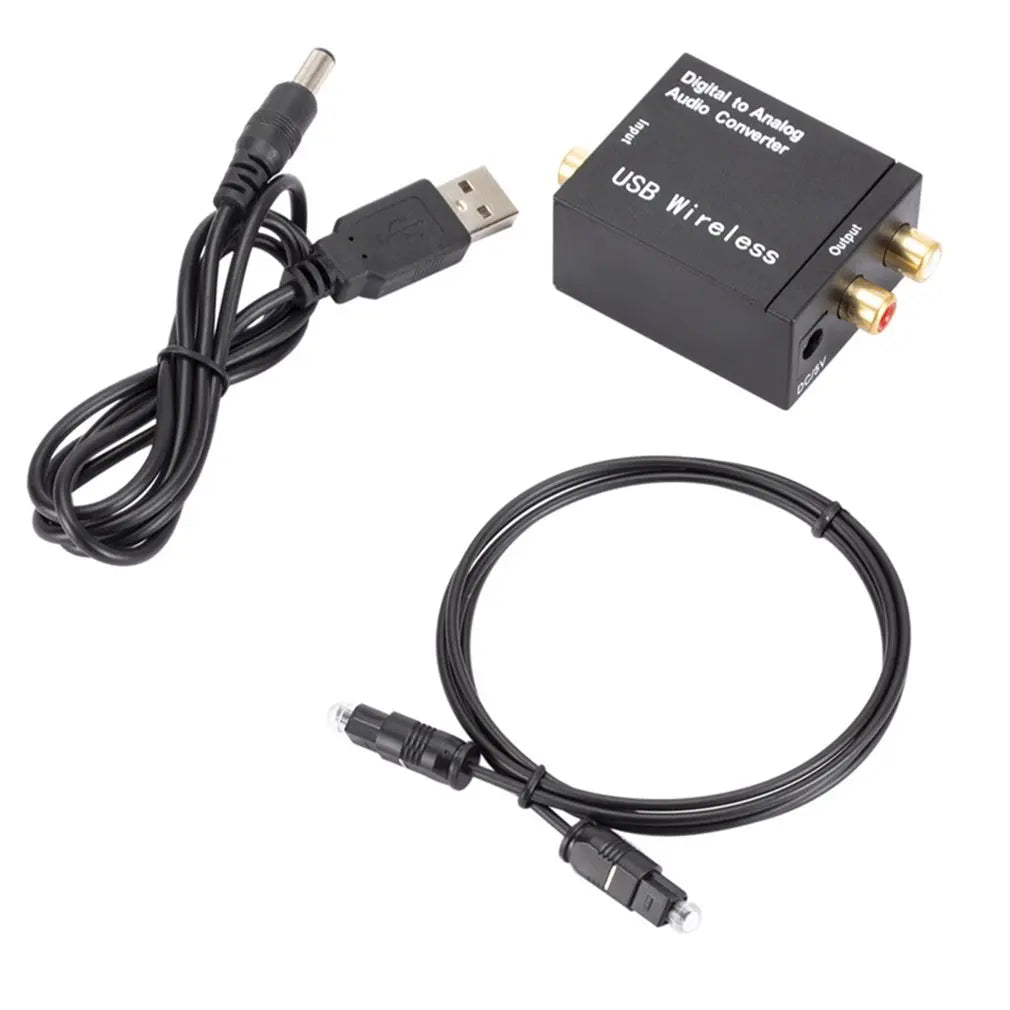 Digital to Analog Audio Converter 3.5MM Jack 2*RCA Amplifier Decoder Optical Fiber Coaxial Signal to Analog DAC Spdif Stereo