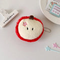 Cute Apple Shape Plush Bag Creative Cartoon Pendant Mini Storage Bag for Students Earphone Data Cable Organizer