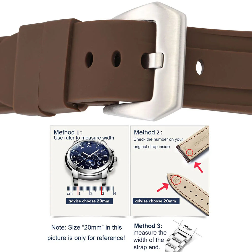 Thick Rubber Watch Band 20mm 22mm 24mm 26mm Camouflage Replacement Silicone Wrist Belt Bracelet Soft Camo Watch Strap