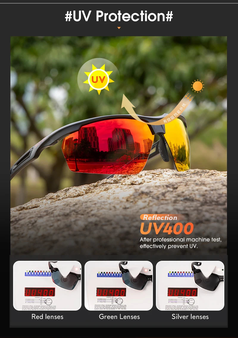 SCVCN Polarized Cycling Glasses Sports Men Women Sunglasses Mountain Road Bike Bicycle Goggles Riding Protection Eyewear 1lens