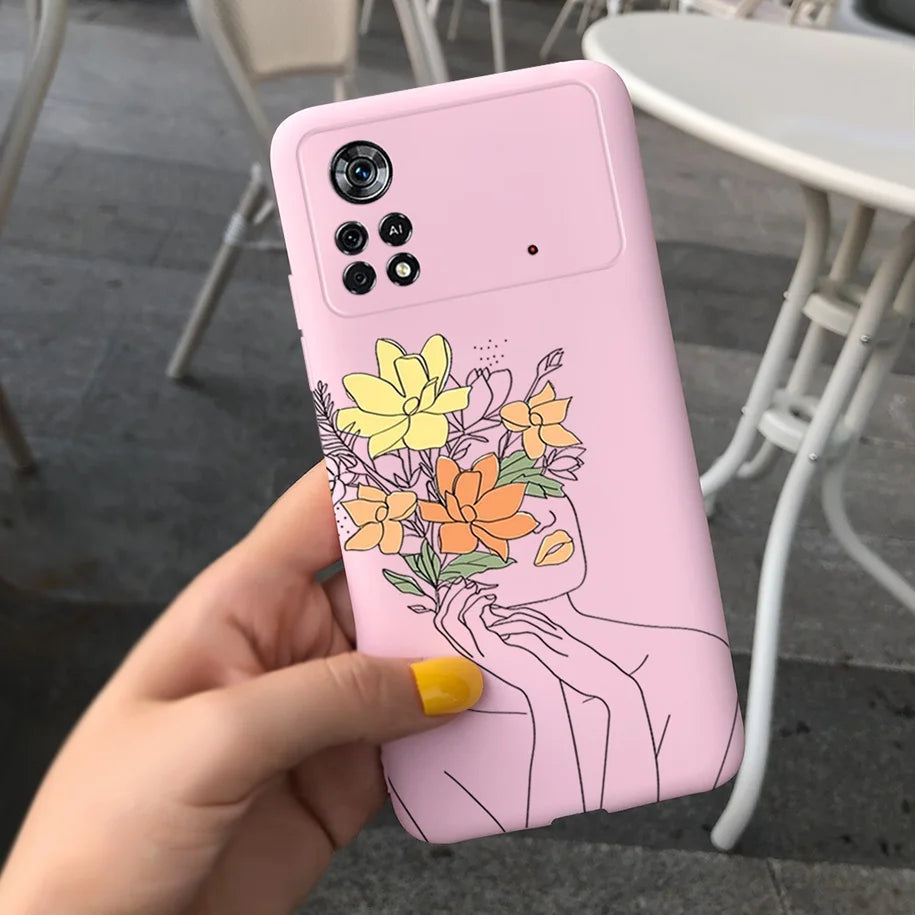Cute Love Heart Phone Case For Xiaomi Poco X4 Pro 5G Cover Soft Silicone Matte Funda For Xiaomi Poco X4 M4 Pro 4G 5G Bumper 2022