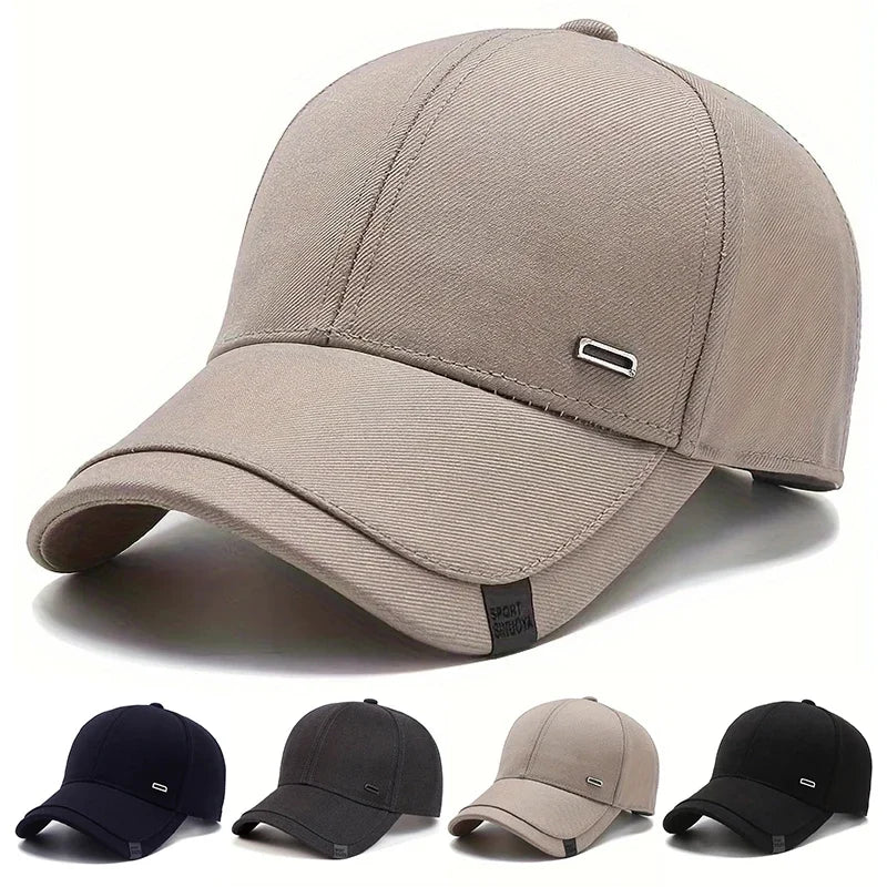Unisex Square Silver Buckle Label Baseball Caps Spring and Autumn Outdoor Adjustable Casual Hats Hip Hop Cap Sunscreen Hat