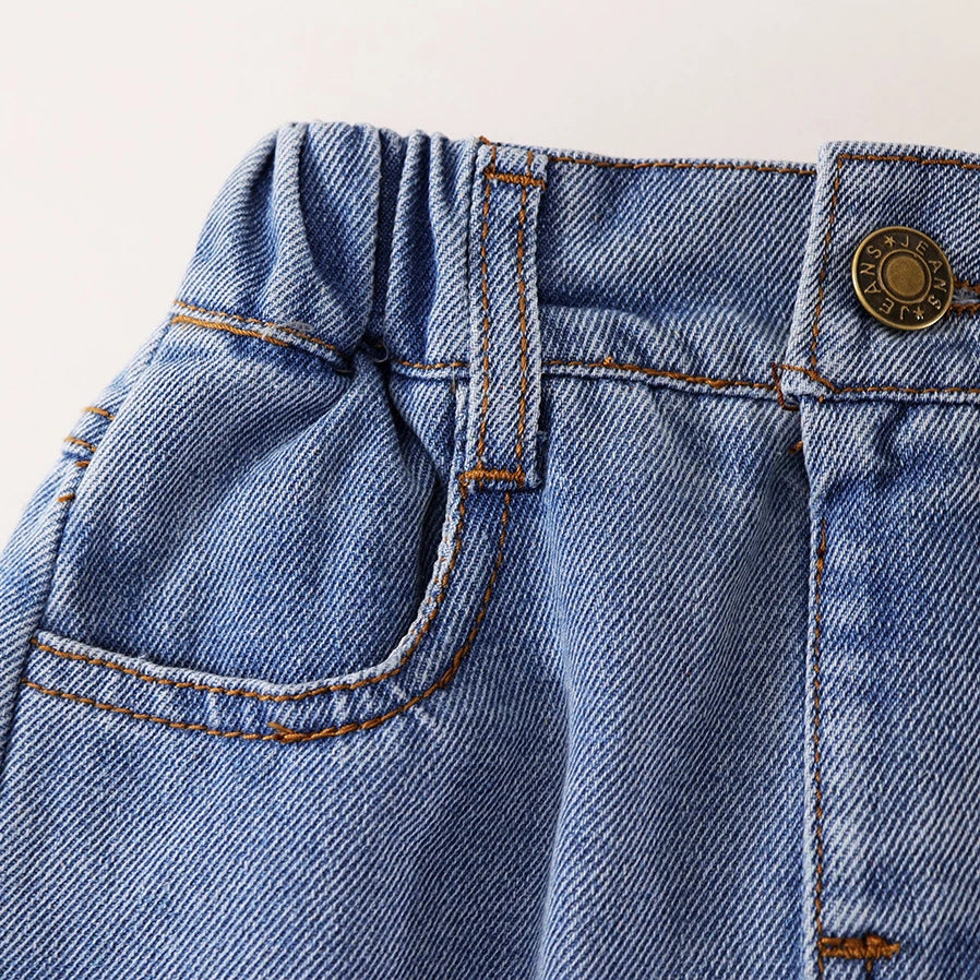 2025 Spring/Summer New Arrival Girls' Denim Pencil Skirt, Soft Washed Korean Style Baby Girl High-Waisted Skirt