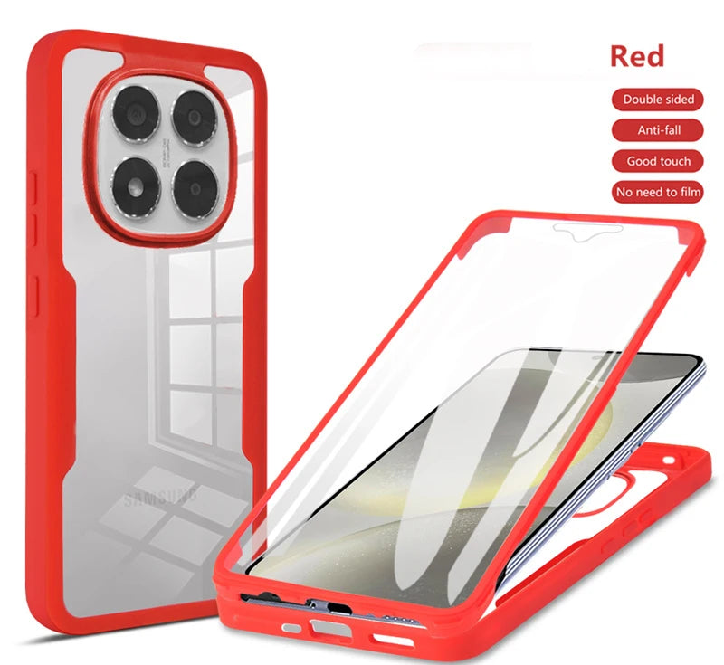 For Xiaomi Poco X7 5G Case 360 Sided Full Protect Back Cover for Pocco Poko Little X7 X 7 7X  Pocox7 Clear Screen TPU+PC Funda