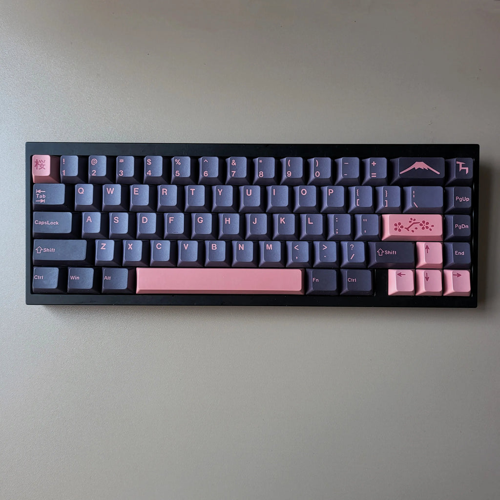 ES Spanish PBT Keycaps MOA Cherry Red Blue Samurai Night Sakura Morandi Dye Sub Keycap For ISO Layout Ansi Mechanical Keyboard