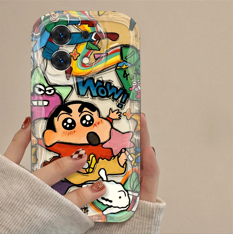 C-Crayon S-ShinChan Wave Case for Xiaomi Redmi Note 14 13 12 11 10 Pro Plus 5G 9 14C 13C 4G 12C 10C 10S A2 A1 Silicone Cover