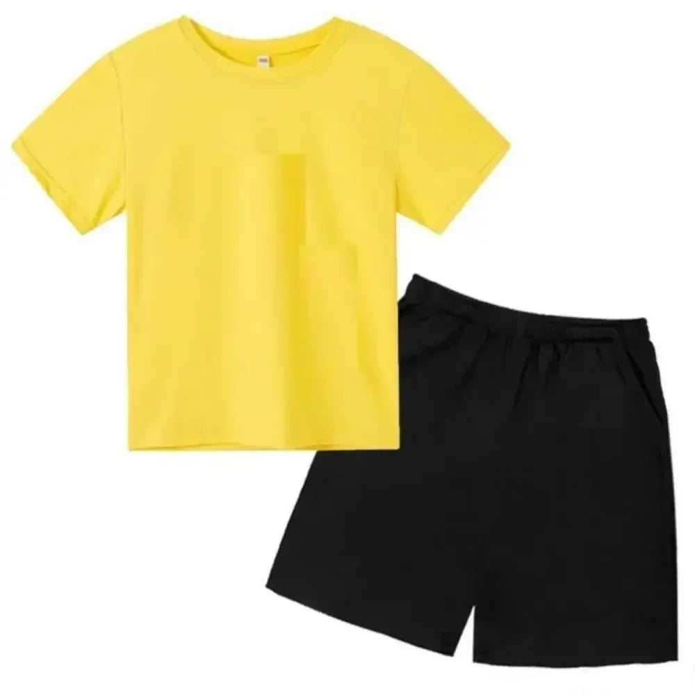 Summer CR7 Star Print Kids T-shirt Top and Shorts 2pcs Set Boys/Girls 3-13Y Children Clothes Sunshine Casual Fashion Sportsuit