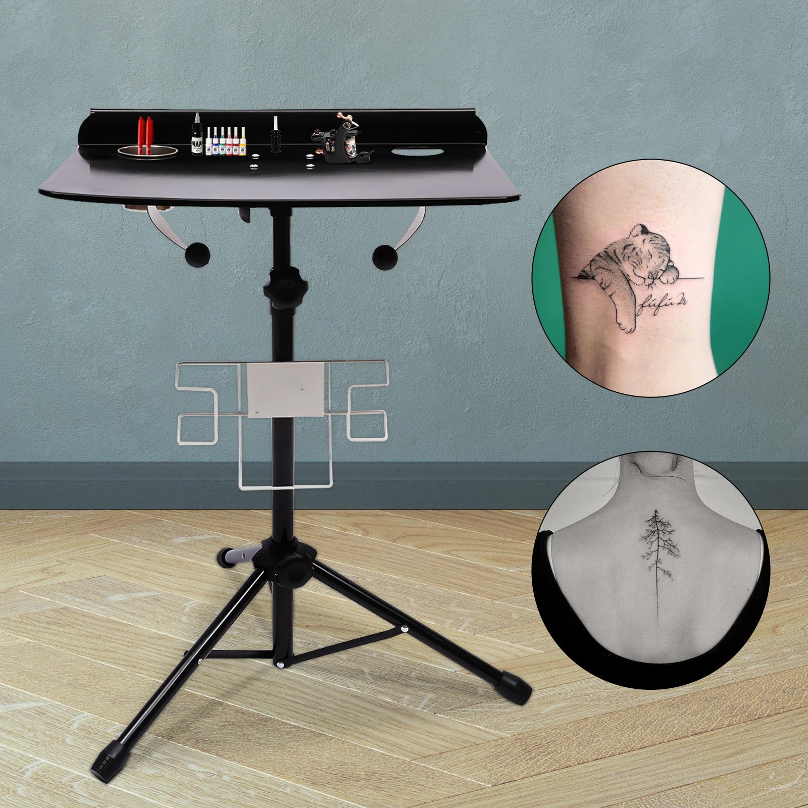Mobile Metal Tattoos Tattoo Work Station Stand Tattoo Beauty Desk Table Adjustable New