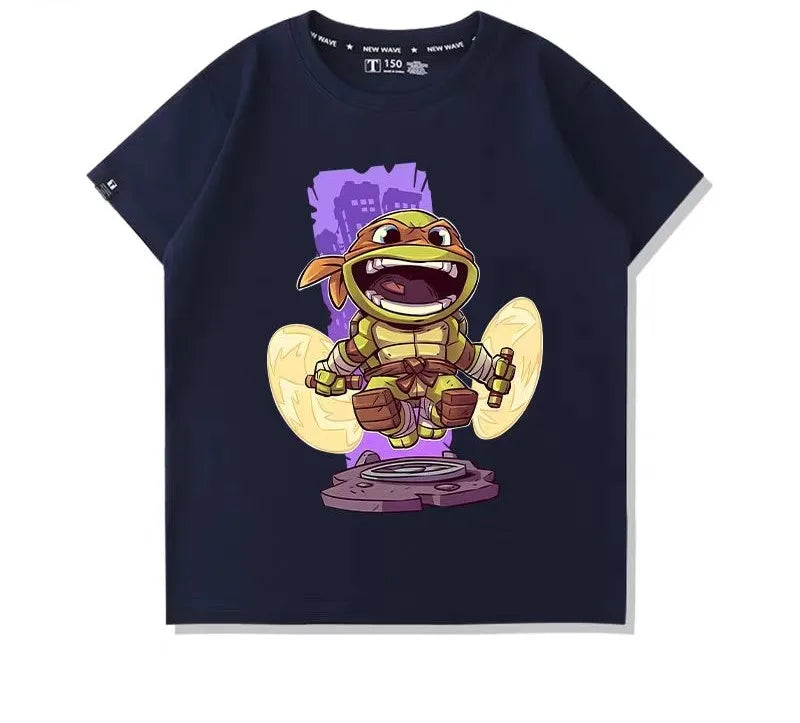 Nick - New Model - Ninja Turtles Cartoon Print Children's Fashion Cute Soft Comfortable Boys' and Girls' T-Shirt