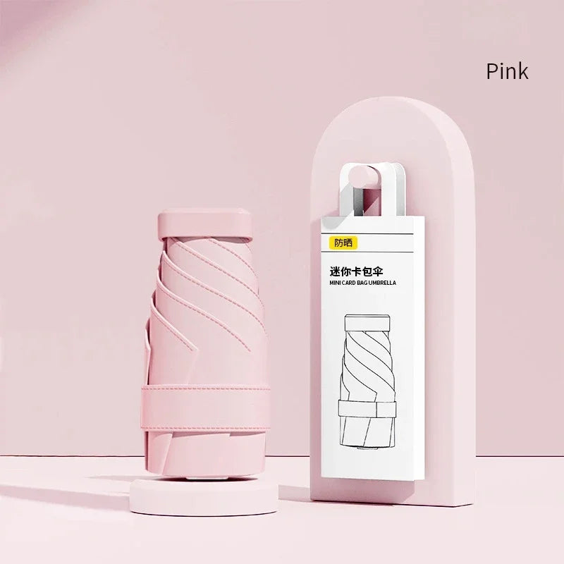2026 Mini Sun Umbrella Pocket Rain Umbrella Vinyl Sunscreen / UV Protection Capsule Compact and Portable Rain and Rain Dual Use
