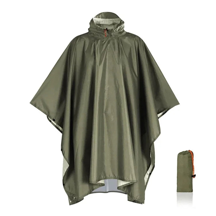 Outdoor Windproof Waterproof Multifunctional Three in One Outdoor Rain Shelter Hiking Cycling High-quality Adult Raincoat