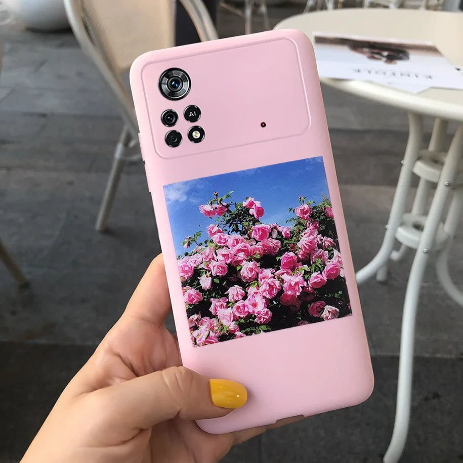 Cute Love Heart Phone Case For Xiaomi Poco X4 Pro 5G Cover Soft Silicone Matte Funda For Xiaomi Poco X4 M4 Pro 4G 5G Bumper 2022