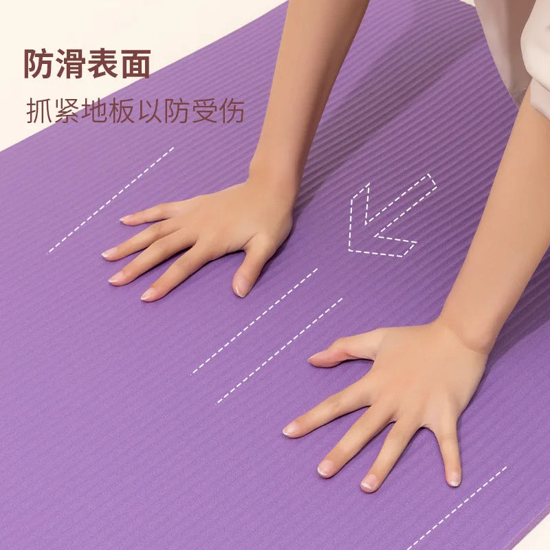 Yoga Mat High Density Exercise Mat, Anti-Tear Exercise Yoga Mat with Carrying Strap, Suitable for Various Yoga Exercises