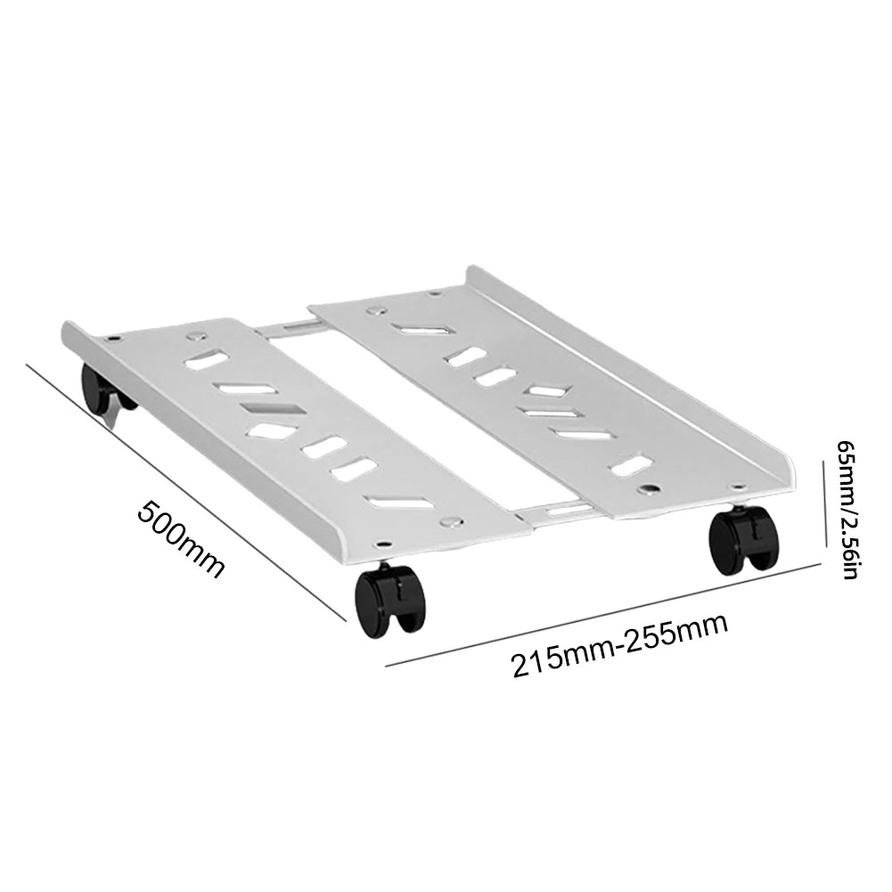 Heavy-Duty PC Tower Stand with Caster Wheels Adjustable PC Tower CPU Holder Steel Desktop Stand PC Riser Office Desk Accessories
