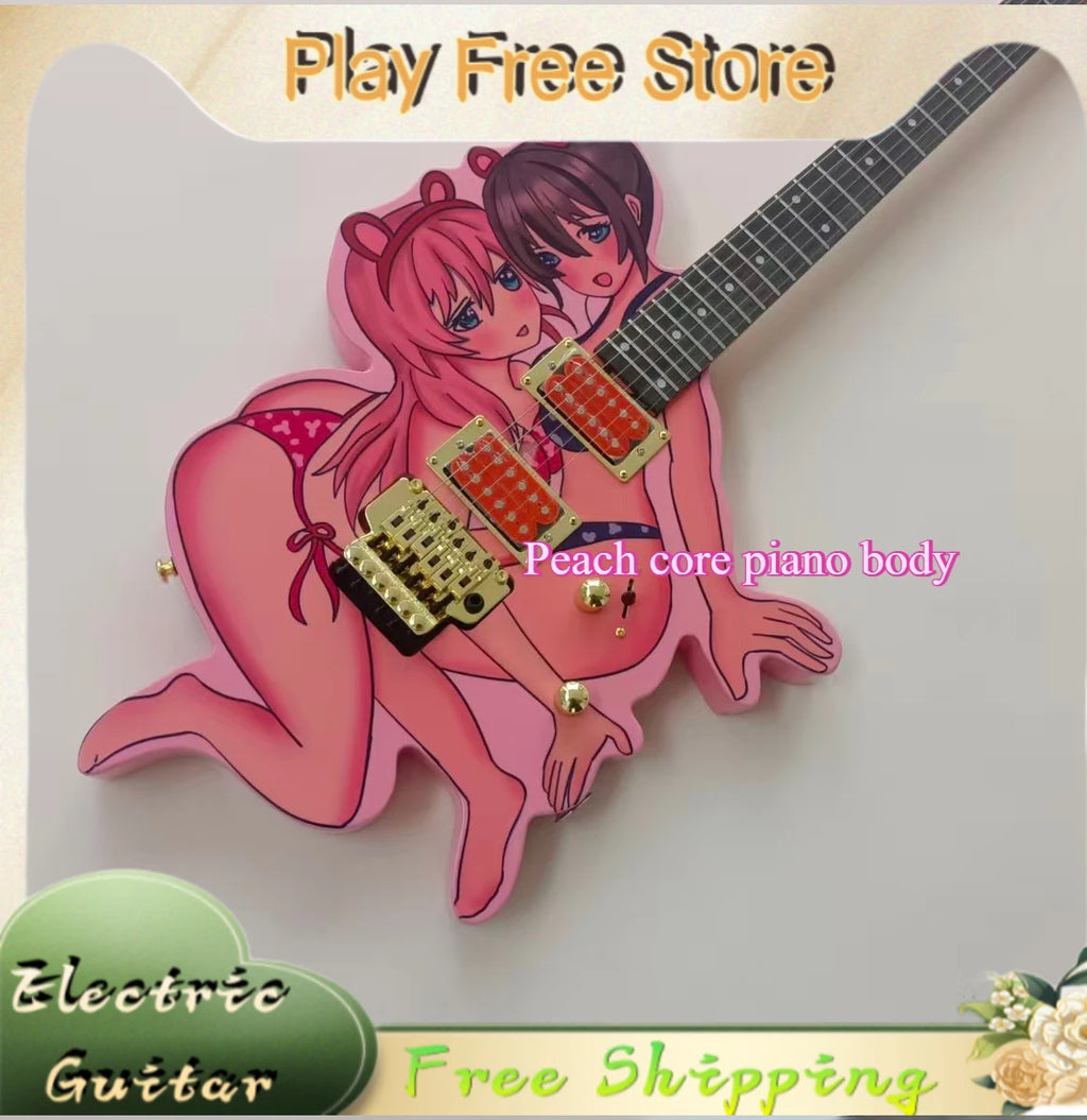 Girl Electric Guitar Niche Personality Modeling Color Contrast HH Pickup Rock High Appearance Limited Edition Free Shipping