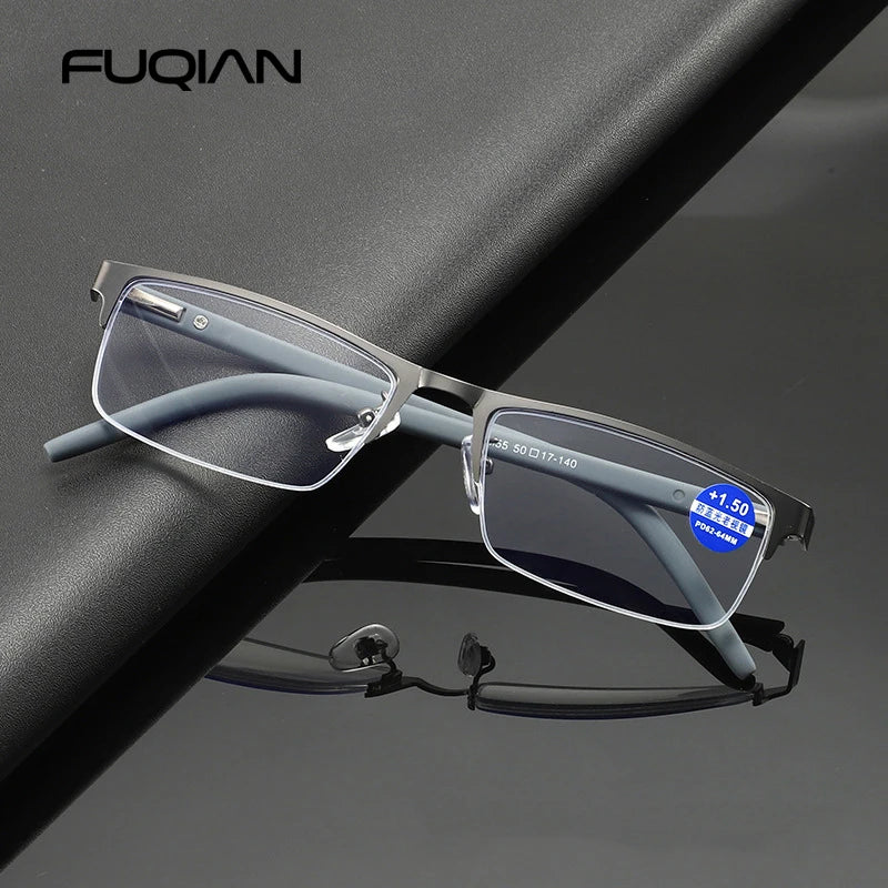 Brand Designer Reading Glasses Men Women Fashion Half Frame Presbyopic Glasses Vintage Business Diopter Eyeglasses +1.0 1.5 2.0