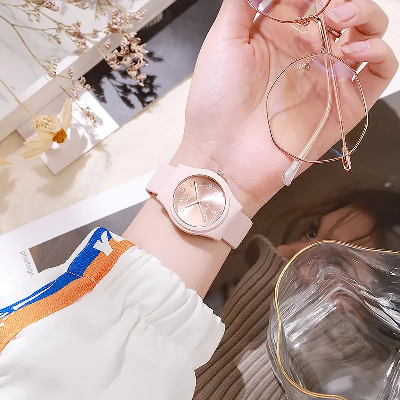 Fashion Women's Candy Colored Quartz Watch Digital Dial Silicone Strap Wristwatch Montre Femme Relogio Feminino Dropshipping