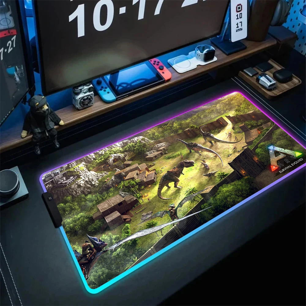 ARK Survival Evolved RGB Mouse Pad Game Mousepad Gaming Table Carpet Gamer Computer Desk Mat Rubber No-slip Dinosaur Mouse Mat