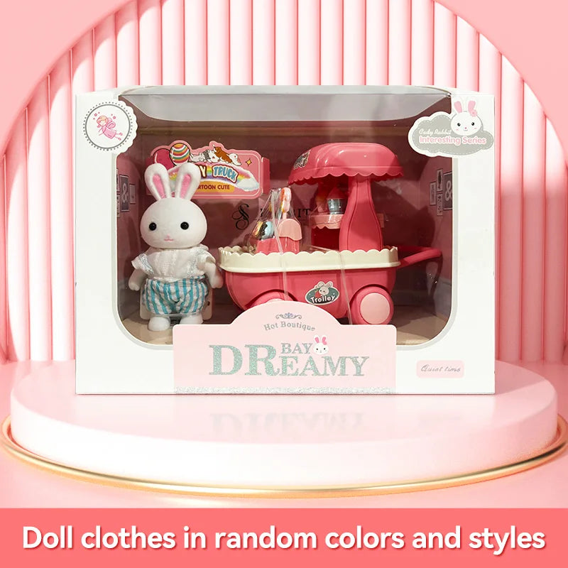 Little Rabbit Dresser Lovely Scene Play Toys Simulation Modelling Children Birthday Gift Indoor Parent-Child Interaction
