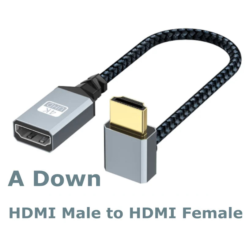 4K60Hz HDMI-Compatible Male To Female Extension Cable Micro/Mini HDMI-Compatible adapter Extender Wire Cord left/right/up/down