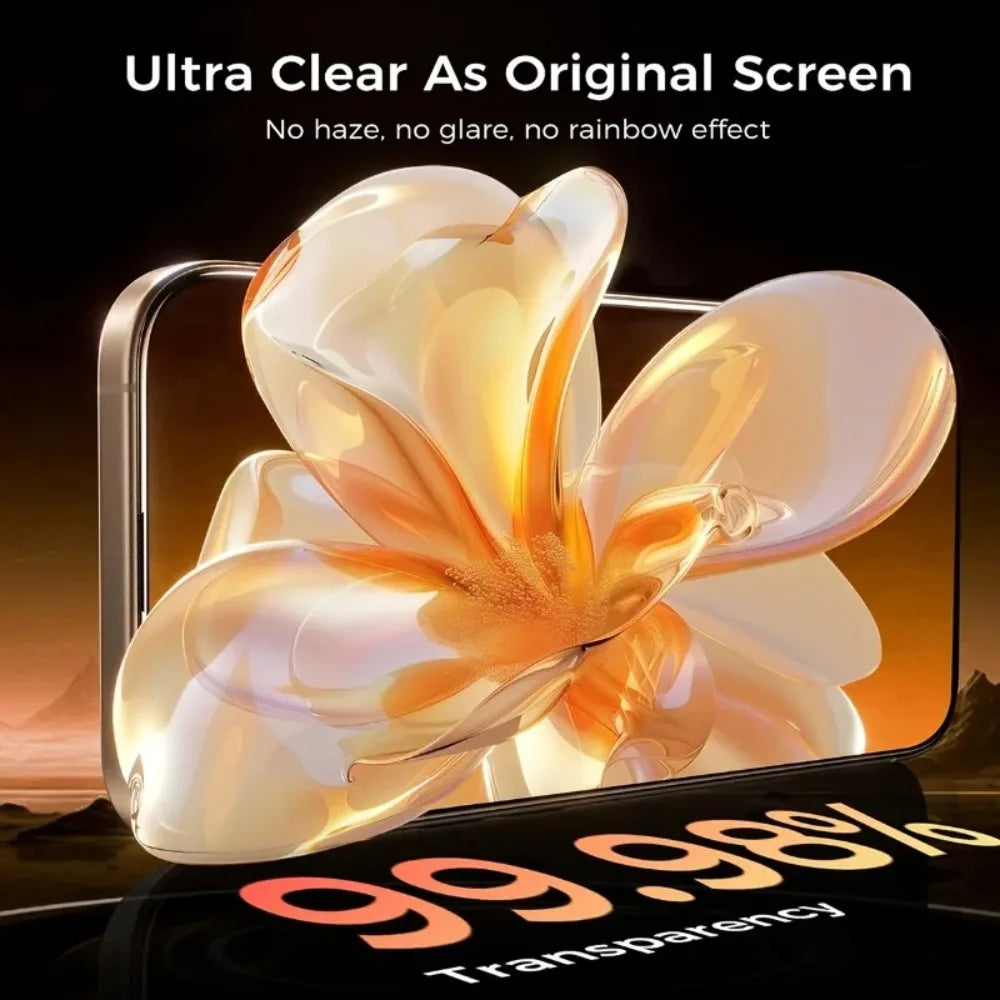 5Pcs Ultra HD Screen Protector for iPhone 17 16 15 14 Pro Max Air 16e 15 Plus 13 12 11 Pro XR XS Max 9H Hardness Tempered Glass