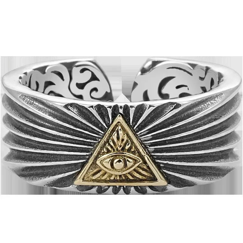 Best Sellers! S925 Thai Silver, Horus Eye Retro Ring