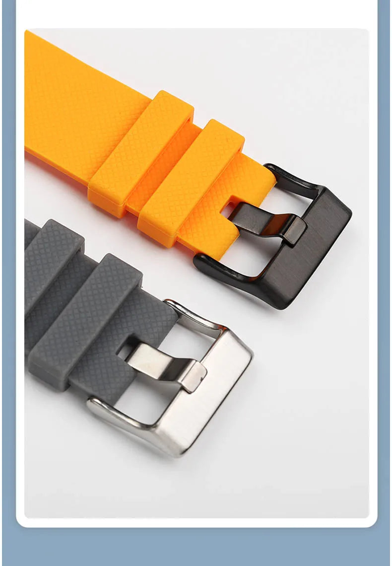 Soft Silicone Bracelet Suitable for Casio small block AE1200/1300 SGW400 AQ-150W modified silicone watch strap 18mm black orange
