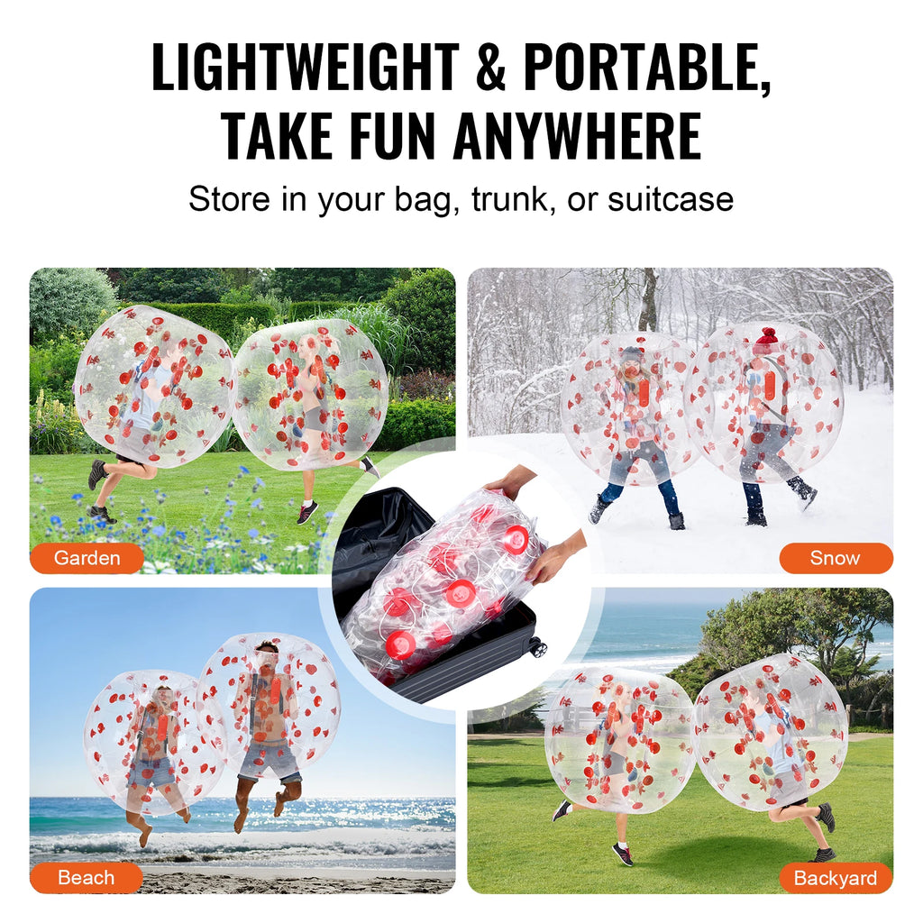 SucceBuy Inflatable Bumper Ball 4FT/1.2M Body Sumo Zorb Balls for Teen & Adult 0.8mm PVC Bubble Balls Bumper Bopper Toys