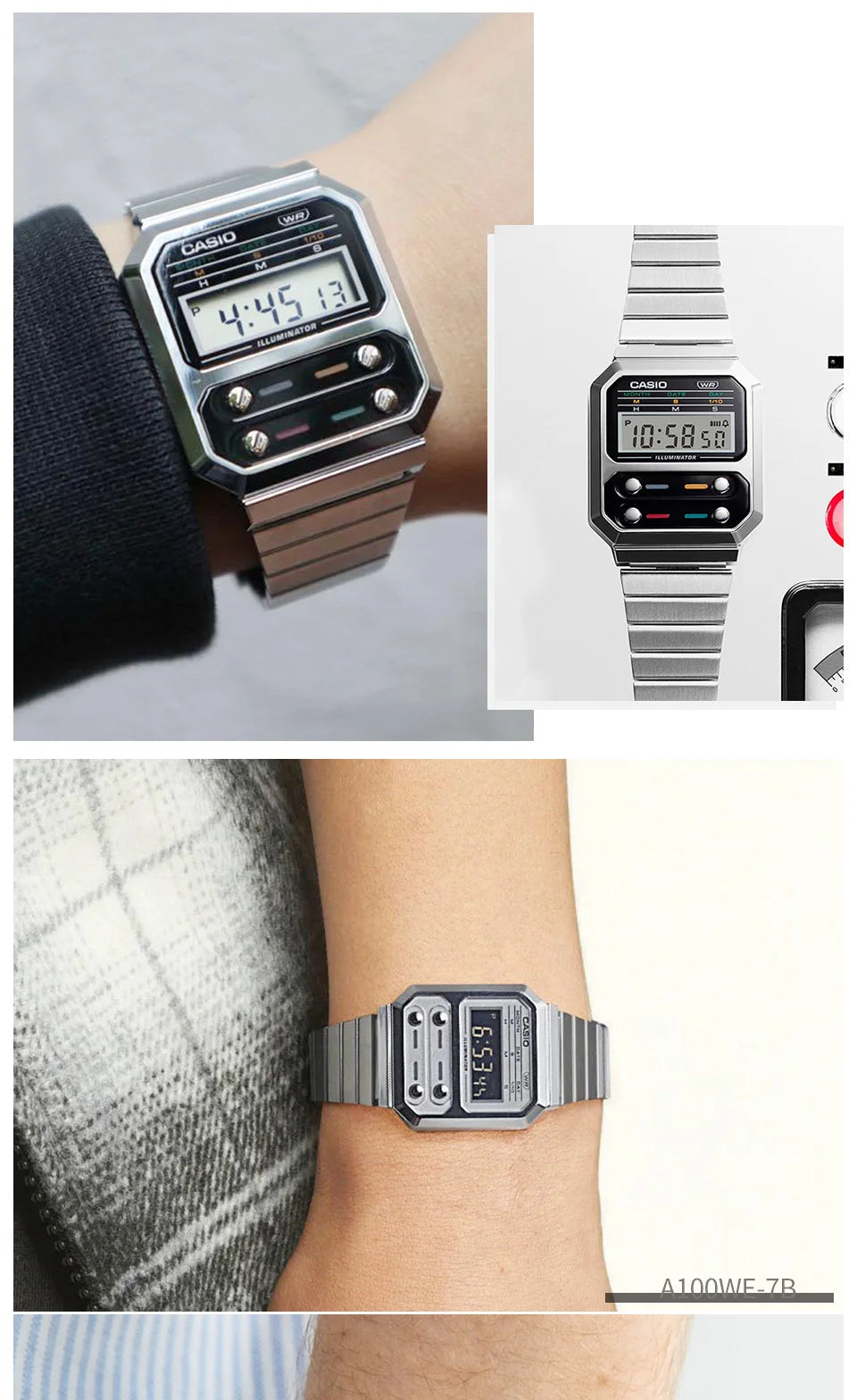 Casio watch for men top luxury fashions Calculator Model  Personalized trendy style relogio masculino часы женские  A100WE-1A/7B