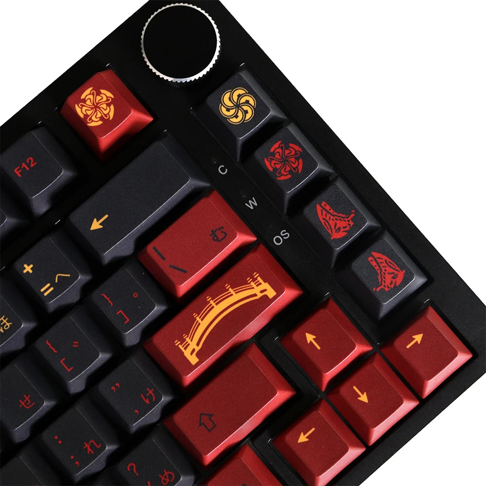 GMK Higanbana Cherry Profile Keycaps PBT 129 Keys Five Side Dye-Sub Keycaps for 61/64/87/104/108 Mx Switch Mechanical Keyboard
