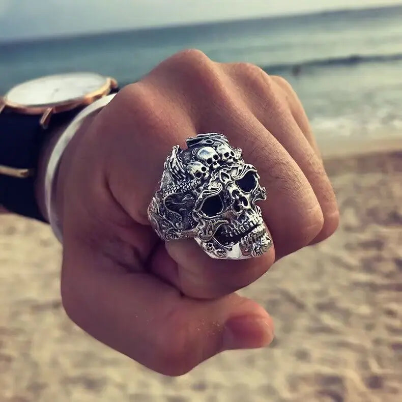 Best Sellers! Rock Gothic Skull Head Ring, Male Gift