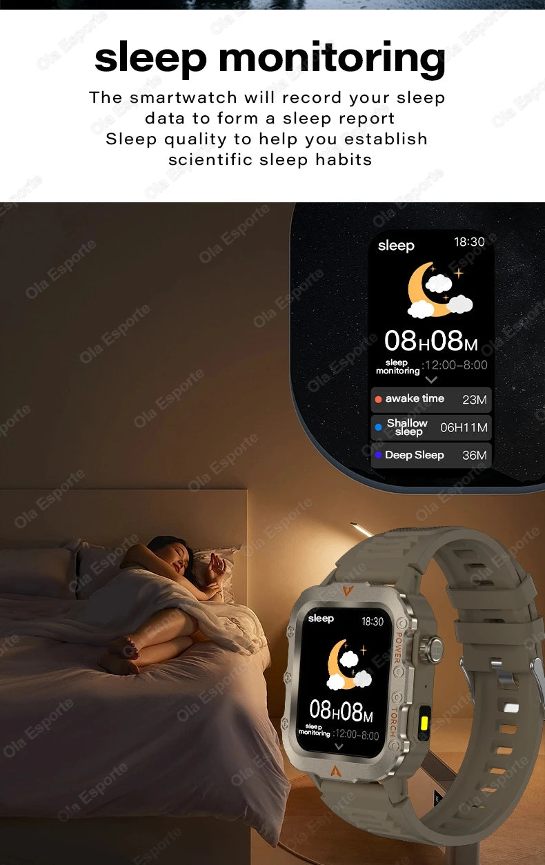 Outdoor Sports Smart Watch for Android IOS Men Women Watches Fitness Track ECG+PGG Health Monitor Smartwatch with Led Lighting