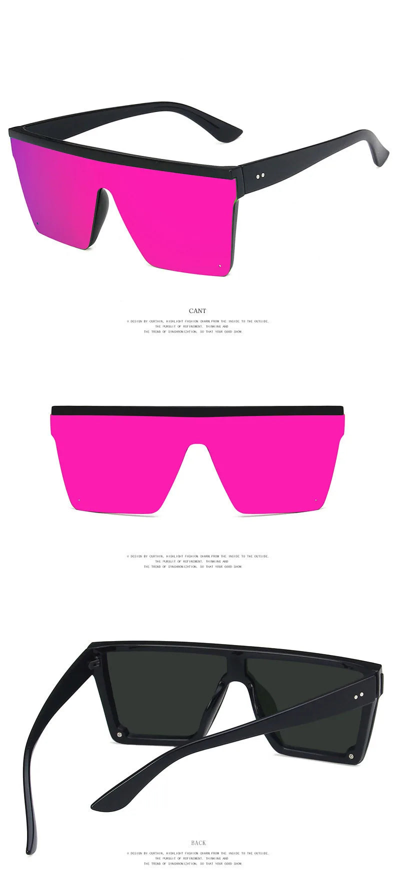 European And American Style Large Frame Integrated Sunglasses Ins Street Shooting Sunscreen Sunglasses For Men And Women 1914