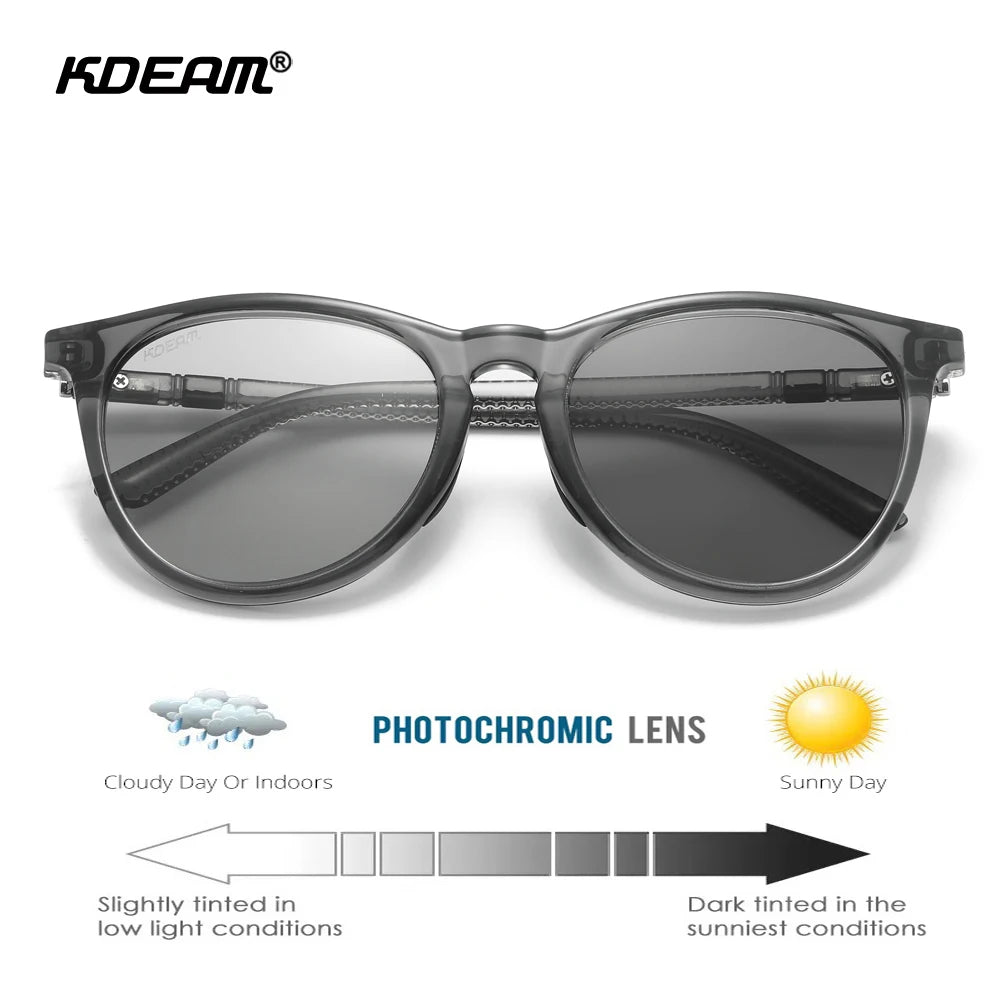 KDEAM Women's Vintage Sunglasses Polarized And Photochromic Lenses Sunscreen Sunglasses Female For Traveling Driving Hiking
