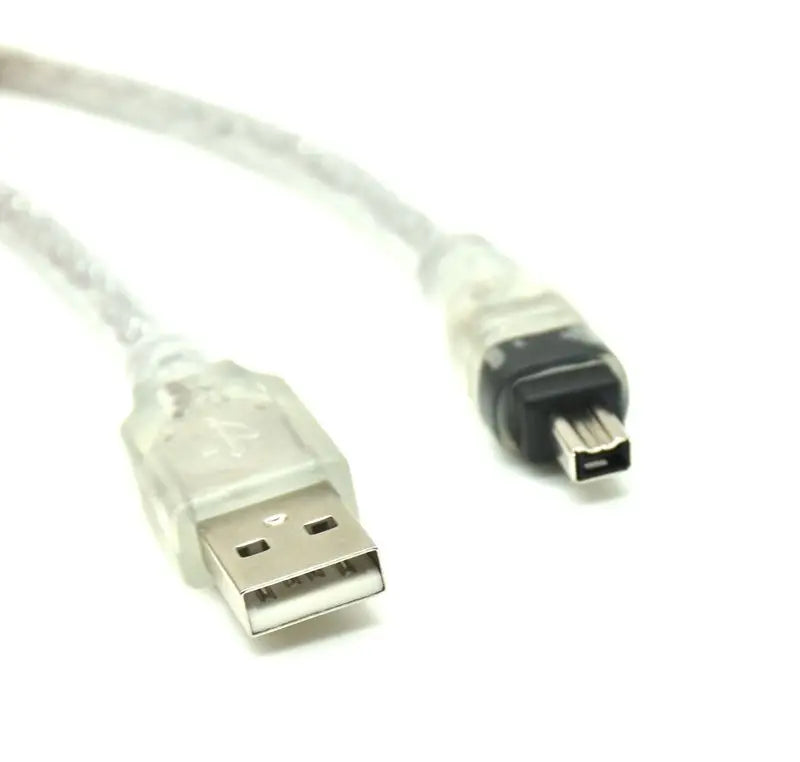 FireWire 1394 to USB Data Cable IEEE 1394 4 Pin to USB Mini Plug Firewire for MINI DV HDV camcorder to Edit for DV   PC Camera