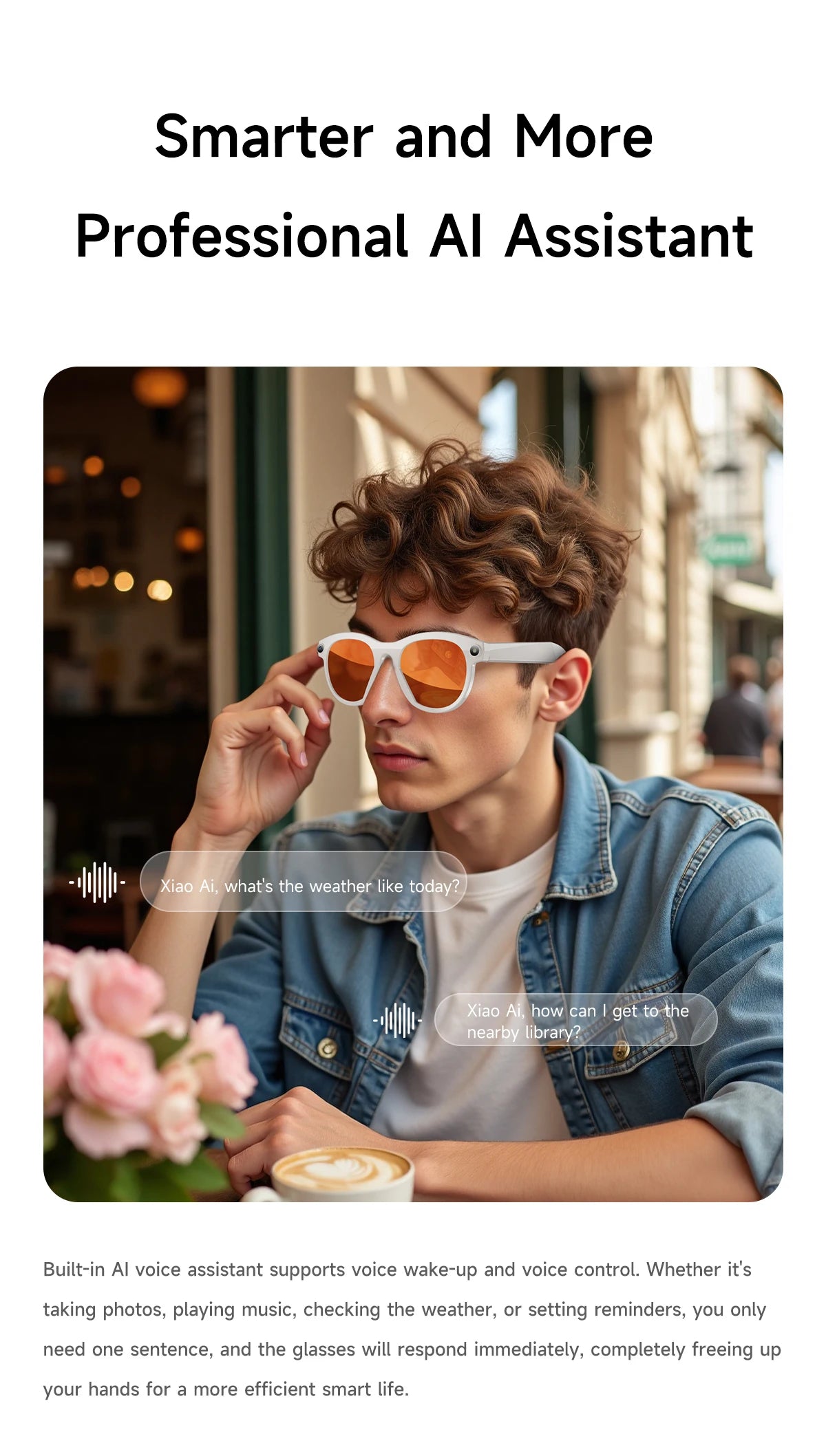 AI Smart Camera Glasses for Men And Women with Real-Time Translation Object Recognition Video Recording And Bluetooth Calling