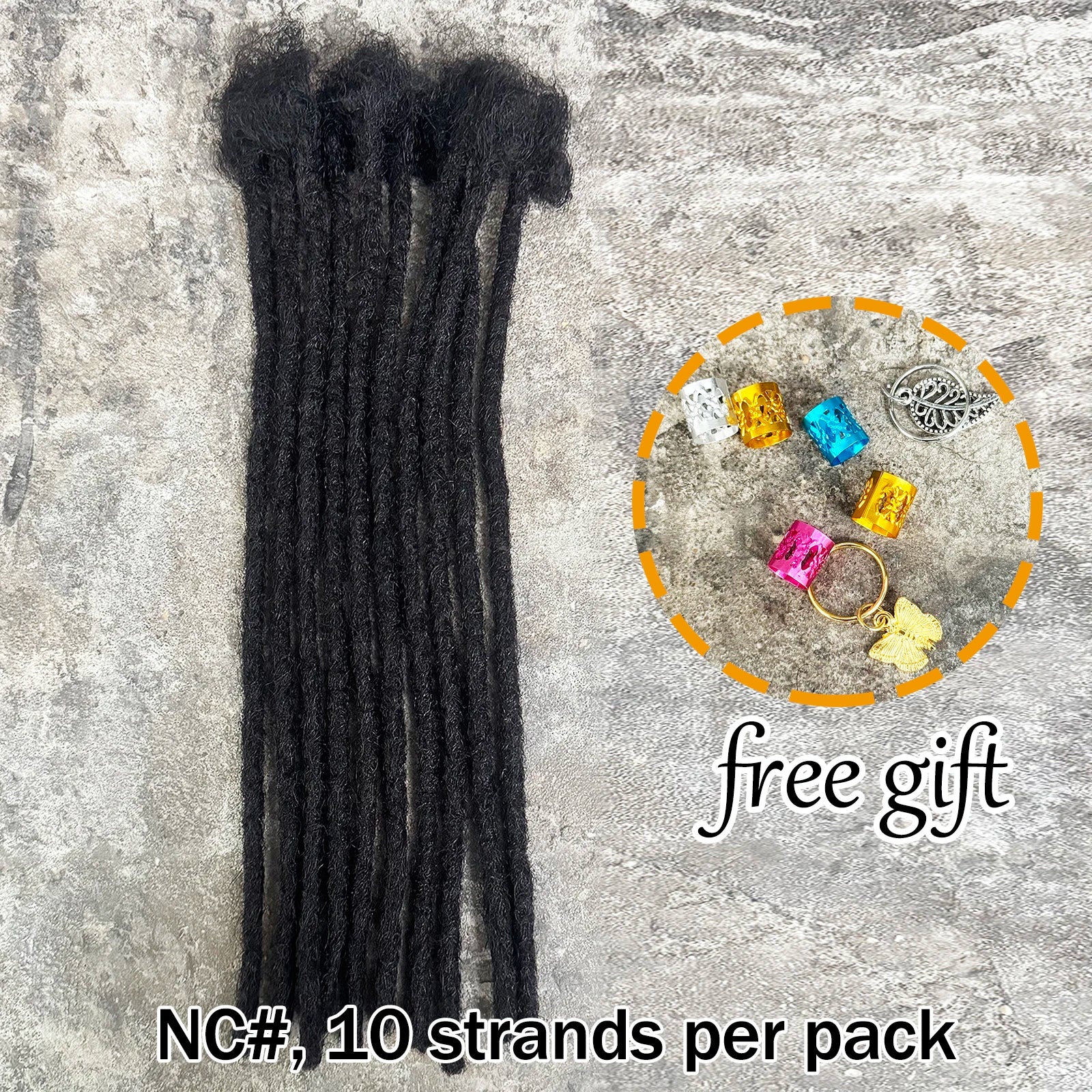 Human Hair Dreadlock Extension 0.6cm Width 4-20inch Real Human Hair Bulk Permanent Loc Extensions Wholesale for Men/Women
